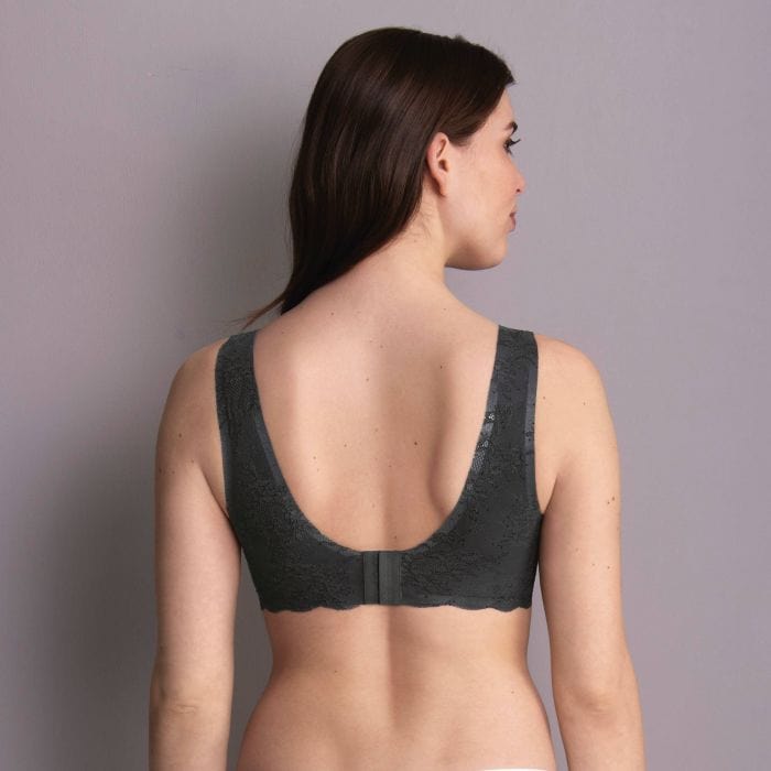 Anita Essential Lace Bralette Back View Anthracite | EnVie Lingerie