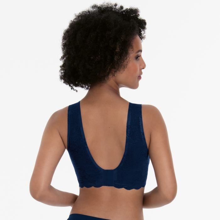 Anita Essential Lace Bralette Maritime blue Back view  EnVie Lingerie