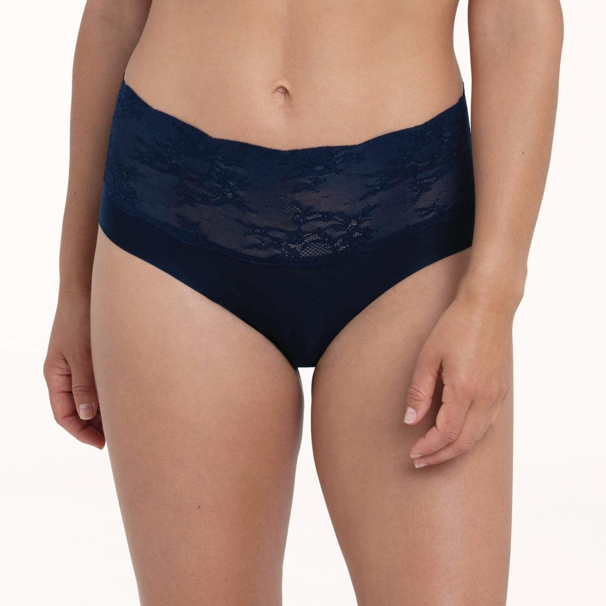 Anita Essential lace High Waist Brief in Maritime blue | EnVie Lingerie