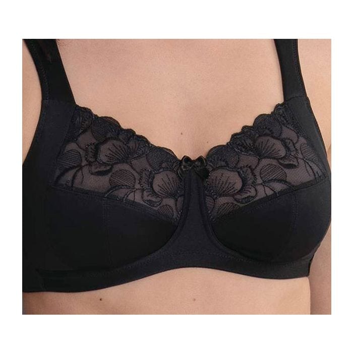 Anita Care Post Mastectomy Bra Lucia Close-up Front Black | EnVie Lingerie