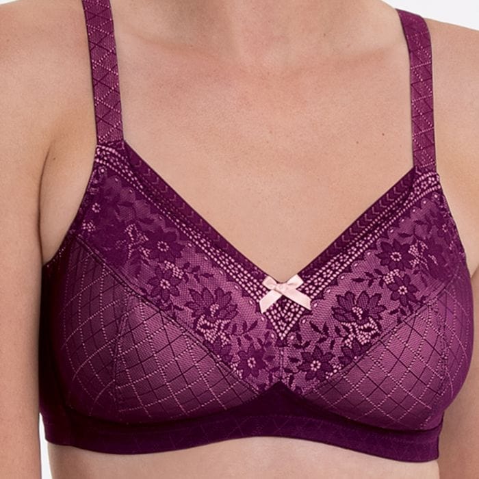 Anita Rosemary Mastectomy Bra Purple Close up | EnVie Lingerie