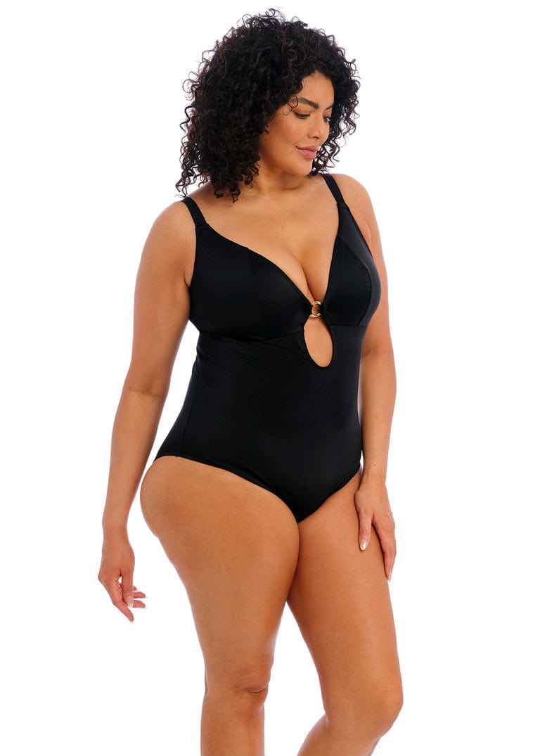 Fantasie Swimwear Elomi Plain Sailing Black Non Wired Plunge Swimsuit