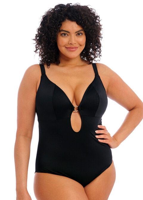 Fantasie Swimwear Elomi Plain Sailing Black Non Wired Plunge Swimsuit