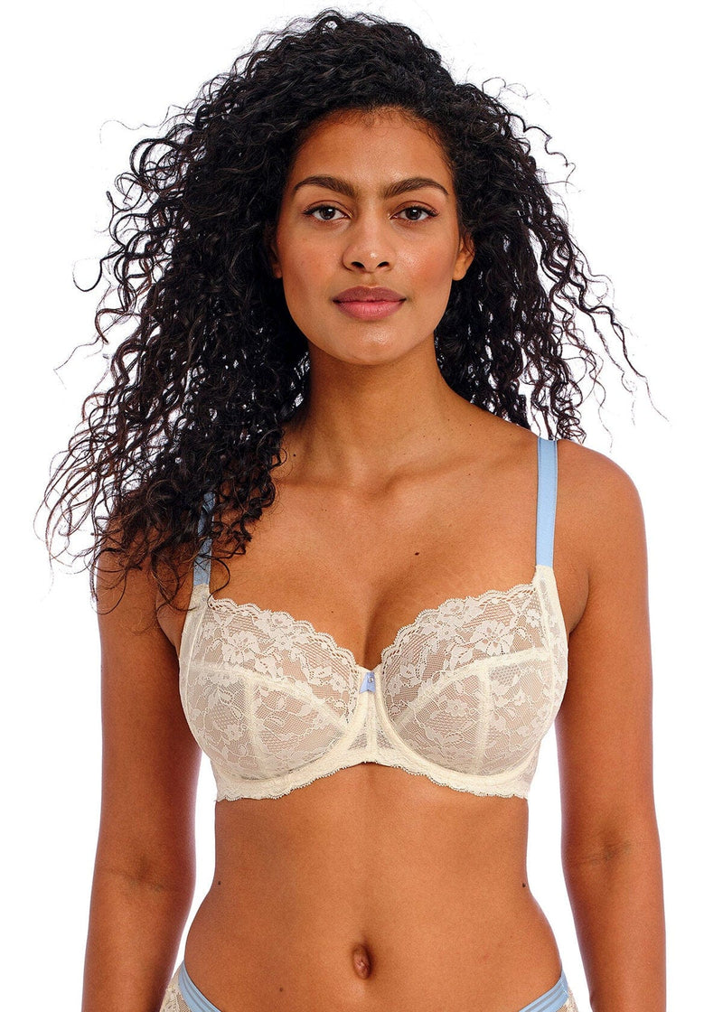 Freya Lingerie Offbeat Something blue Underwired Side Support Bra Front | EnVie Lingerie