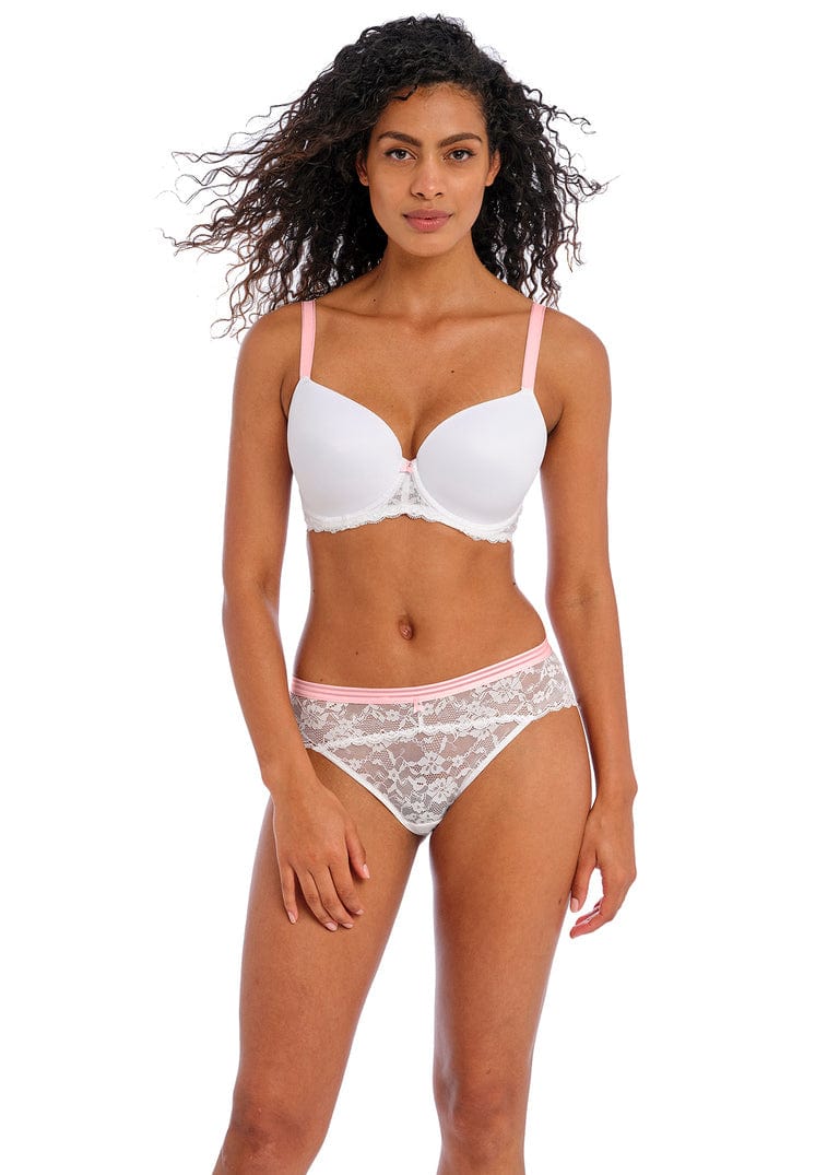 Freya Lingerie Offbeat white Underwired Moulded Bra & Brief