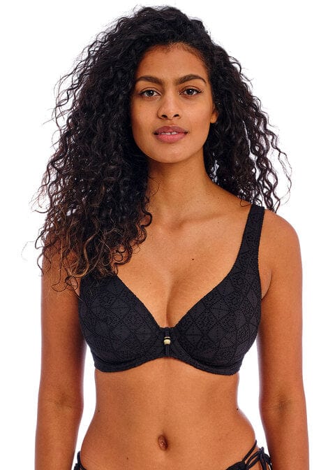 Freya Swim Nomad Nights High Apex bikini Top Black | EnVie Lingerie