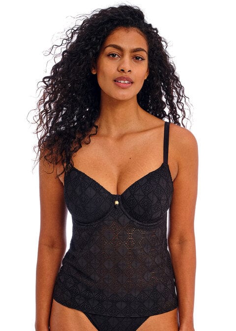 Freya Swim Nomad Nights Black Underwired Plunge Tankini top Black