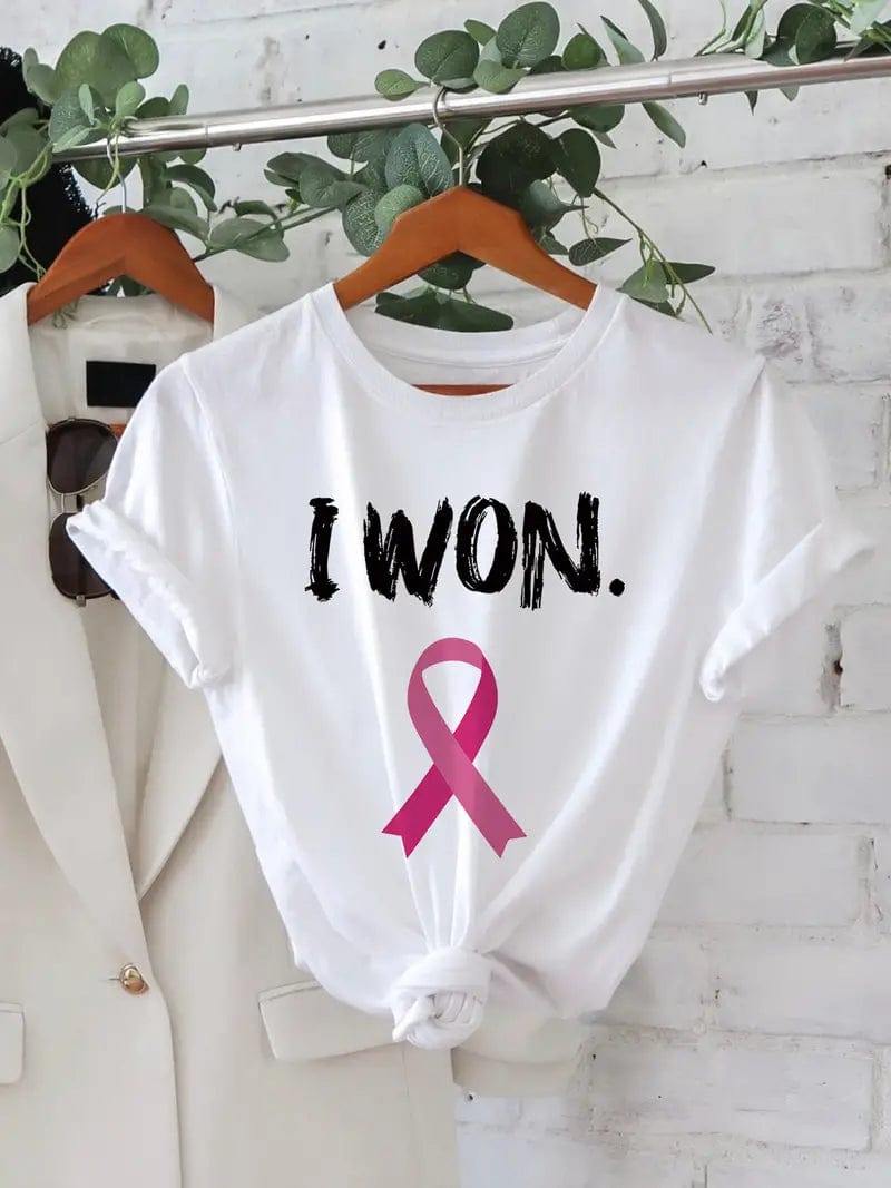 I Won Breast Cancer T Shirt White | EnVie Lingerie