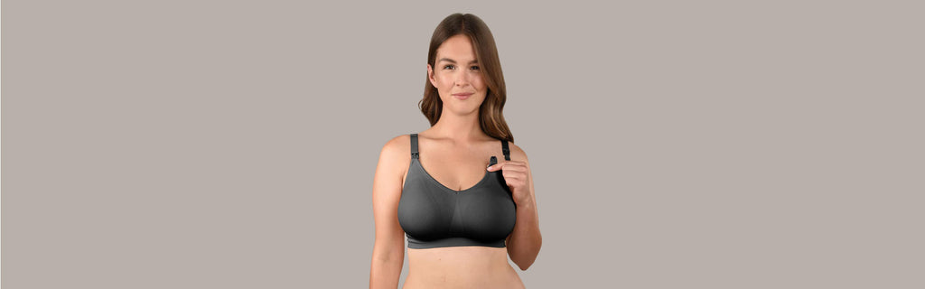 Leading Lady The Dorothy - Underwire Maternity to Nursing T-Shirt Bra in  Black, Size: 34B