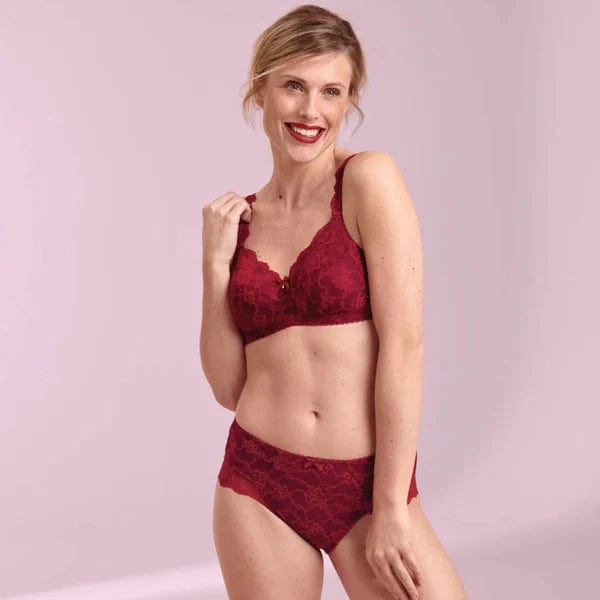 Anita Rosa Faia bobette high Waist Brief and Bra Ruby Red | EnVie Lingerie