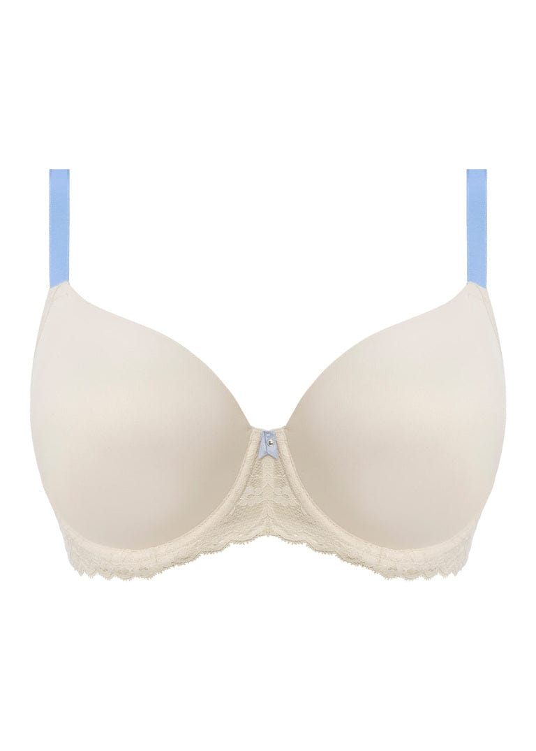 Freya Lingerie Offbeat Underwired Moulded Demi T-Shirt Bra in Something blue Close up | EnVie Lingerie