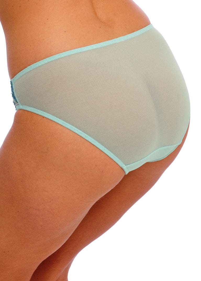 Wacoal Embrace lace Brief Eggshell blue Back view | EnVie Lingerie