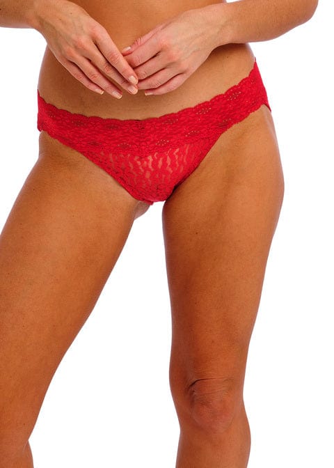 Wacoal Lingerie Halo Lace Equestrian Red Brief Front | EnVie Lingerie