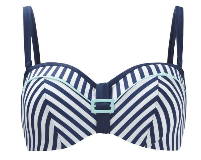 Cleo Swimwear 32E / Navy/Acqua Cleo Lucille Bandeau Bikini Top Nautical