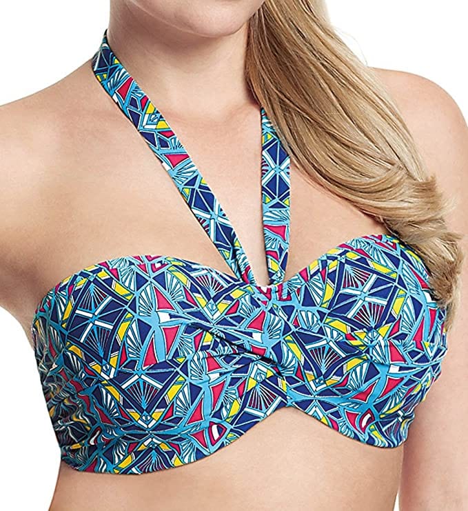 Cleo Swimwear 30D / Blue Multi Cleo Jecca Underwired Bandeau Bikini Top