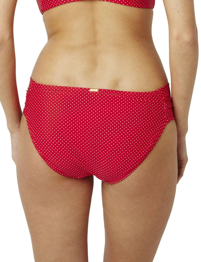 Panache Swimwear UK 16 / Red Polka Dot Panache Britt Gathered Bikini Pant