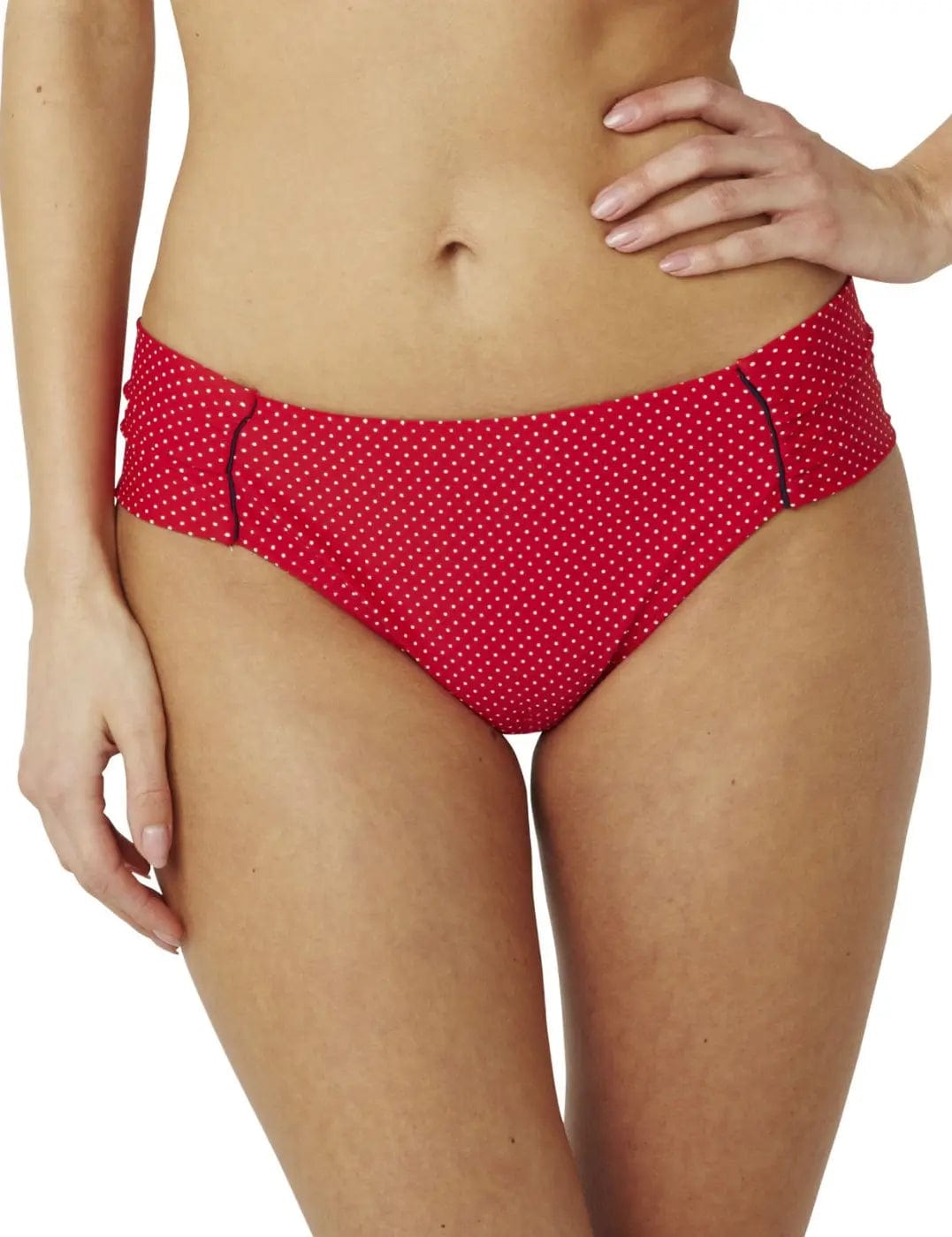 Panache Swimwear UK 16 / Red Polka Dot Panache Britt Gathered Bikini Pant